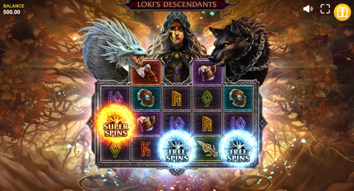 Loki's Descendants - ενεργοποίηση της λειτουργίας Serpent με διαγώνια Wild